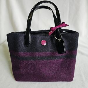 COACH SIGNATURE STRIPE WOOL STRIPE LUNCH TOTE COACH F24786